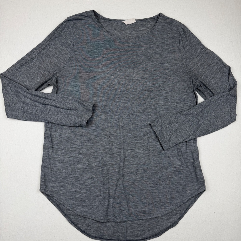Under Armour Womens Loose Fit Gray Heather Active Top Large Cutout Back LS